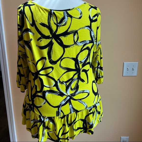 Anthology yellow and black peplum blouse size 16 - Picture 3 of 3
